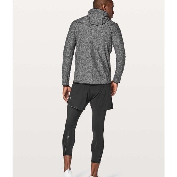 Lululemon Mens Surge Warm Full Zip Gray Hoodie Athletic Heathered Medium - Picture 4 of 12